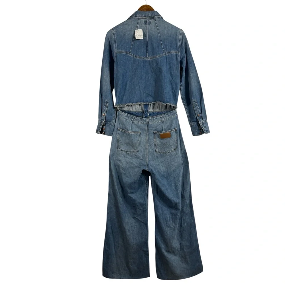 NWT Wrangler Radiating Coveralls Wideleg Denim Jumpsuit size Small